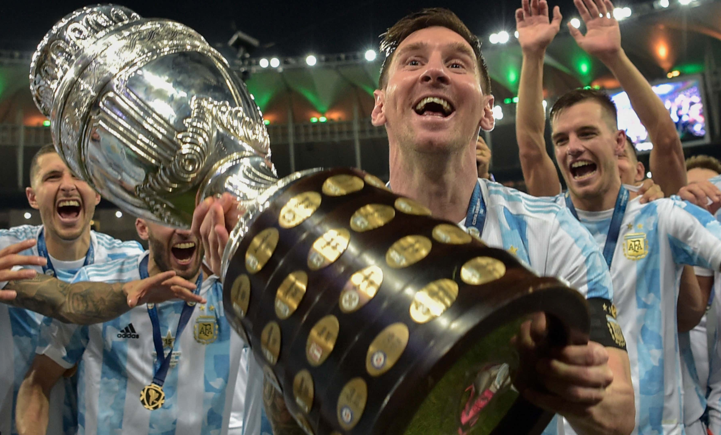 Lionel Messi lifts 2021 Copa America trophy